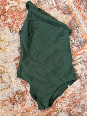 summersalt Sidestroke Forest Green Halter One-Piece Swimsuit